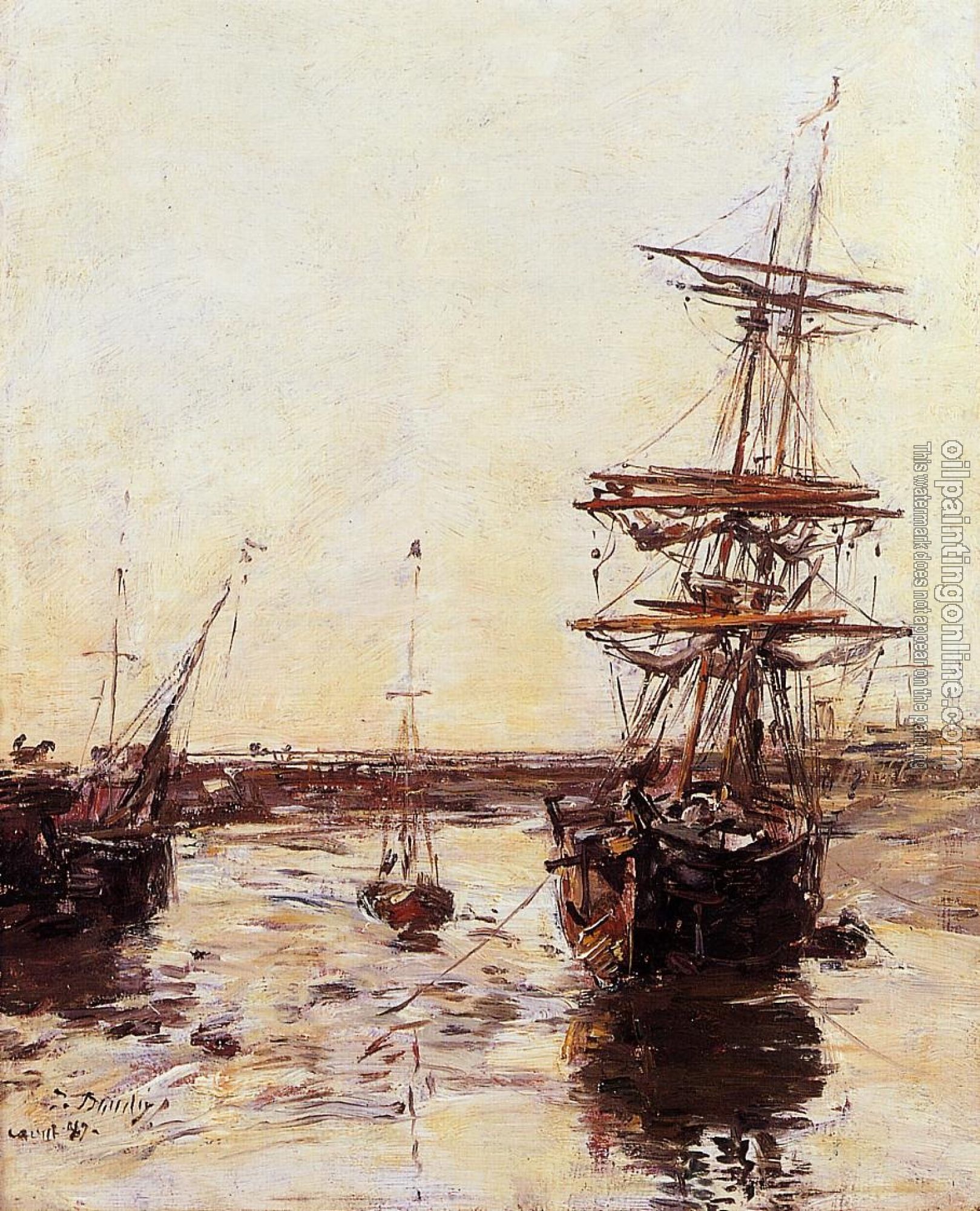 Boudin, Eugene - Trouville, The Outer Harbor
